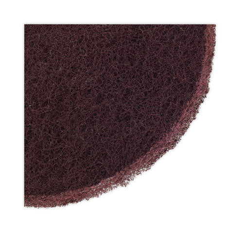 Deep Scrub Pads, 16" Diameter, Maroon, 10/carton - Image 2