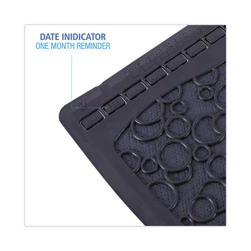 Urinal Mat 2.0, Rubber, 17.5 X 20, Black/black, 6/carton - Image 2