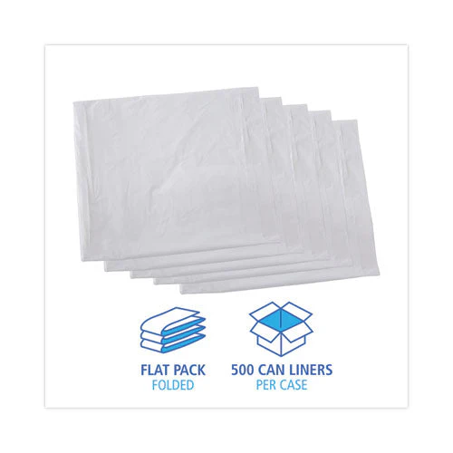Linear Low Density Industrial Can Liners, 10 Gal, 0.5 Mil, 24 X 23, White, 500/carton - Image 3