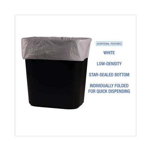 Linear Low Density Industrial Can Liners, 16 Gal, 0.5 Mil, 24 X 32, White, 500/carton - Image 2