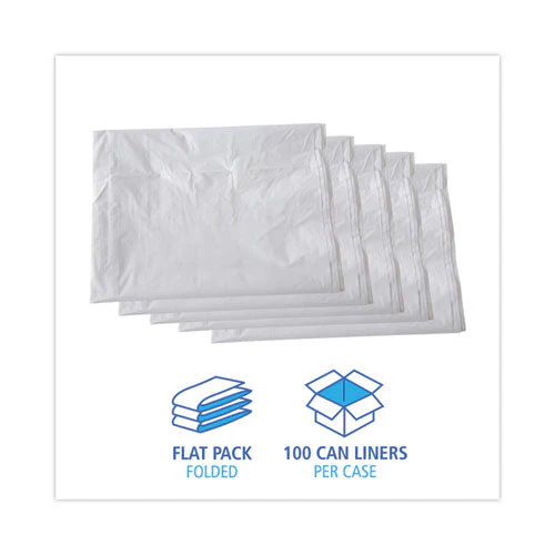 Linear Low Density Industrial Can Liners, 60 Gal, 0.9 Mil, 38 X 58, White, 100/carton - Image 2