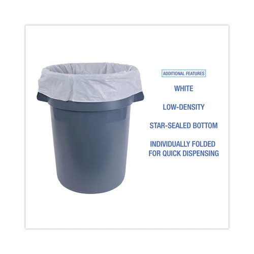 Linear Low Density Industrial Can Liners, 45 Gal, 0.9 Mil, 40 X 46, White, 100/carton - Image 3