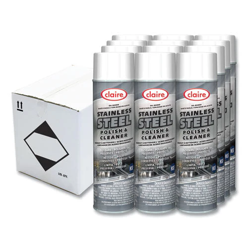 Stainless Steel Polish And Cleaner, Lemon Scent, 15 Oz Aerosol Spray, Dozen - Image 1