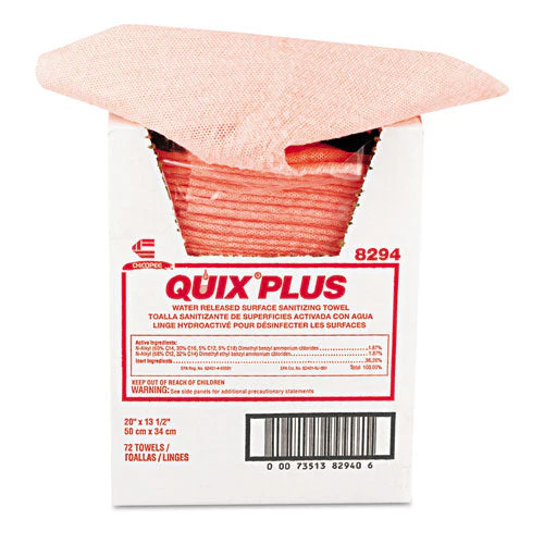 Quix Plus Cleaning And Sanitizing Towels, 13.5 X 20, Pink, 72/carton - Image 3