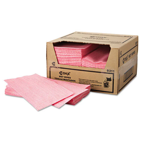Wet Wipes, 11.5 X 24, White/pink, 200/carton - Image 1