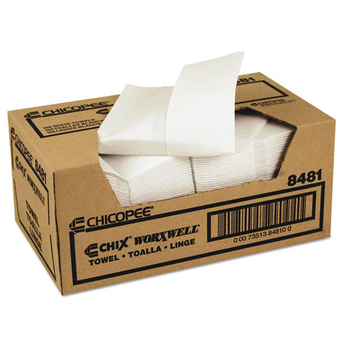 Durawipe Shop Towels, 13 X 15, Z Fold, White, 100/carton - Image 1