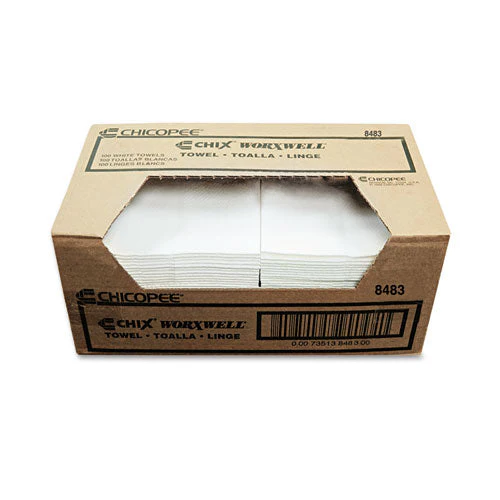 Durawipe Shop Towels, 13 X 15, Flat, White, 300/carton - Image 1