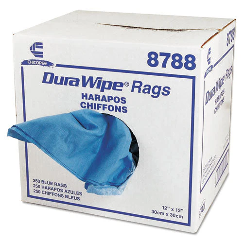 Durawipe General Purpose Towels, 1-ply, 12 X 12, Unscented, Blue, 250/carton - Image 1