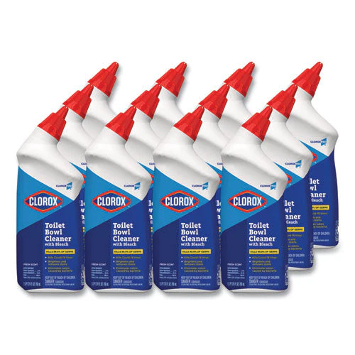 Toilet Bowl Cleaner With Bleach, Fresh Scent, 24 Oz Bottle, 12/carton - Image 1