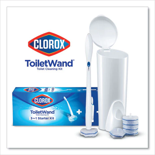 Toiletwand Disposable Toilet Cleaning System: Handle, Caddy And Refills, White - Image 1
