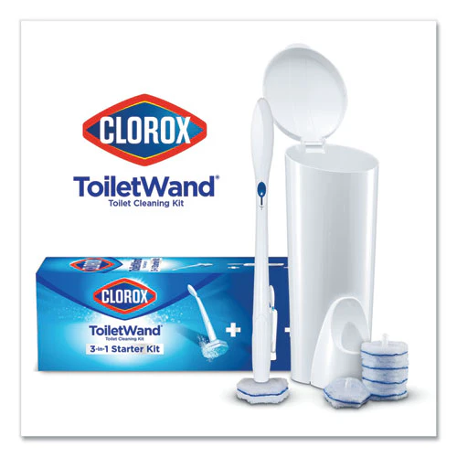 Toiletwand Disposable Toilet Cleaning System: Handle, Caddy And Refills, White, 6/carton - Image 1