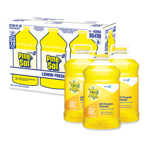 All Purpose Cleaner, Lemon Fresh, 144 Oz Bottle, 3/carton - Image 1
