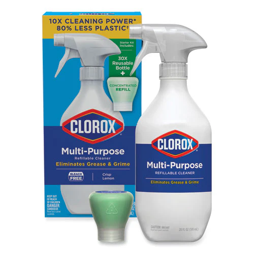 Clorox Multipurpose Degreaser Cleaner Refillable Starter Kit, Crisp Lemon Scent - Image 1
