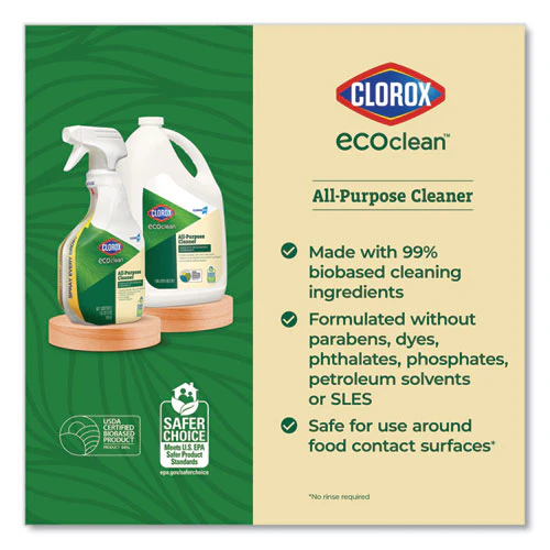 Clorox Pro Ecoclean All-purpose Cleaner, Unscented, 32 Oz Spray Bottle, 9/carton - Image 2