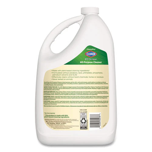 Clorox Pro Ecoclean All-purpose Cleaner, Unscented, 128 Oz Bottle, 4/carton - Image 3
