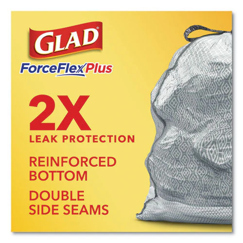 Forceflexplus Odorshield Tall Kitchen Drawstring Trash Bags, 13 Gal, 0.9 Mil, 24" X 28", White, 34 Bags/box, 6 Boxes/carton - Image 3