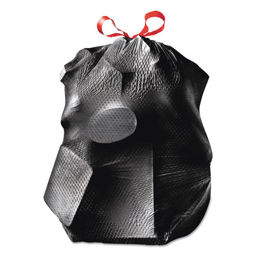 Forceflexplus Drawstring Large Trash Bags, 30 Gal, 1.05 Mil, 30" X 32", Black, 70/box - Image 3