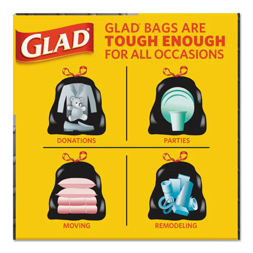 Drawstring Large Trash Bags, 30 Gal, 1.05 Mil, 30" X 33", Black, 15 Bags/box, 6 Boxes/carton - Image 3