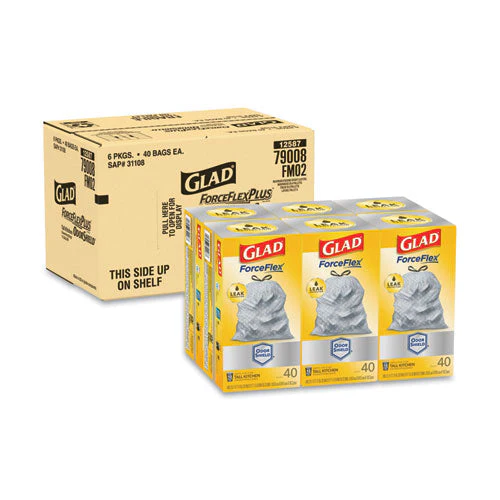 Tall Kitchen Drawstring Trash Bags, 13 Gal, 0.72 Mil, 23.75" X 24.88", White, 240/carton - Image 1