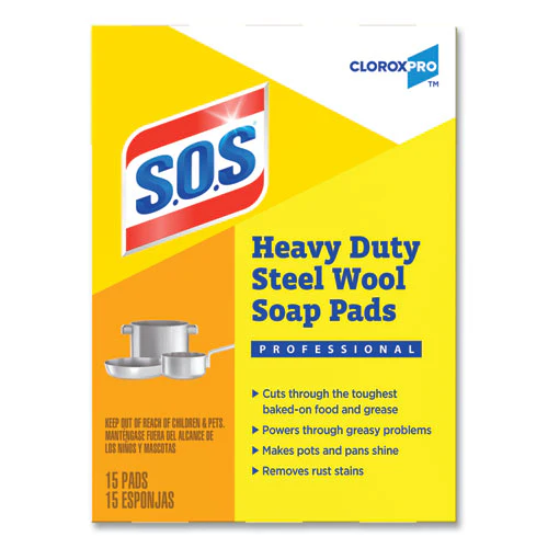 Steel Wool Soap Pads, 2.4 X 3, Steel, 15 Pads/box, 12 Boxes/carton - Image 3