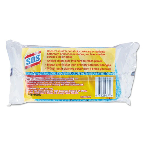 All Surface Scrubber Sponge, 2.5 X 4.5, 0.9" Thick, Dark Blue, 12/carton - Image 3