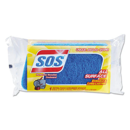 All Surface Scrubber Sponge, 2.5 X 4.5, 0.9" Thick, Dark Blue, 12/carton - Image 2