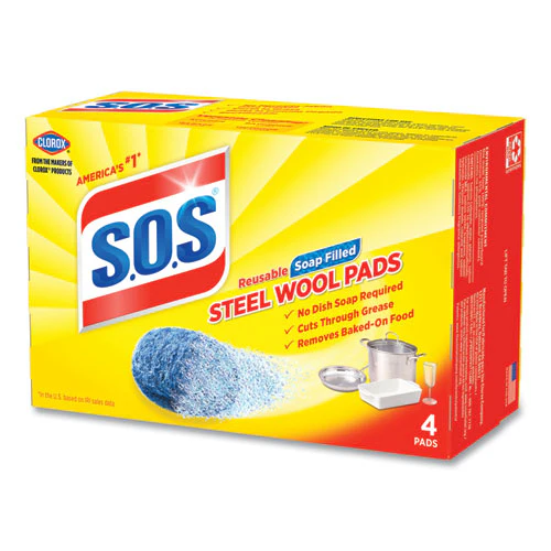 Steel Wool Soap Pad, Steel, 4/box, 24 Boxes/carton - Image 3