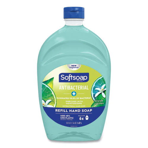 Antibacterial Liquid Hand Soap Refills, Fresh, Green, 50 Oz - Image 1