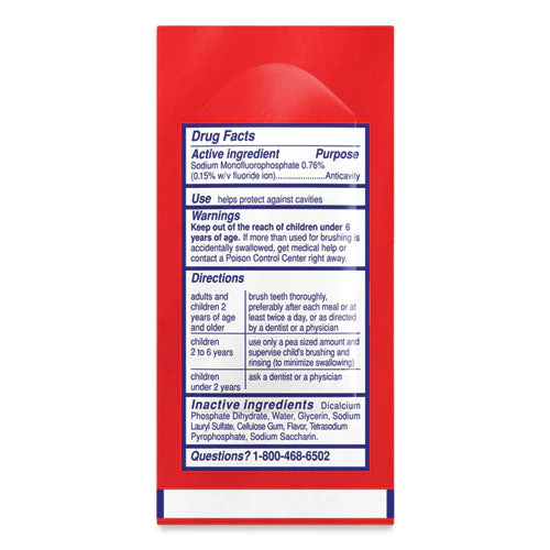 Cavity Protection Toothpaste, Regular Flavor, 0.15 Oz Sachet, 1,000/carton - Image 2