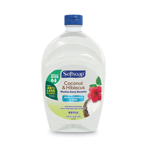 Liquid Hand Soap Refills, Coconut And Hibiscus, 50 Oz Bottle - Image 1