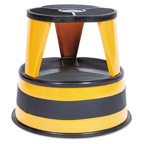 Kik-step Steel Step Stool, 2-step, 350 Lb Capacity, 16" Diameter X 14.25"h, Orange - Image 1