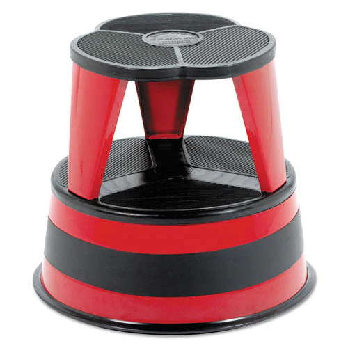 Kik-step Steel Step Stool, 2-step, 350 Lb Capacity, 16" Diameter X 14.25"h, Red - Image 1