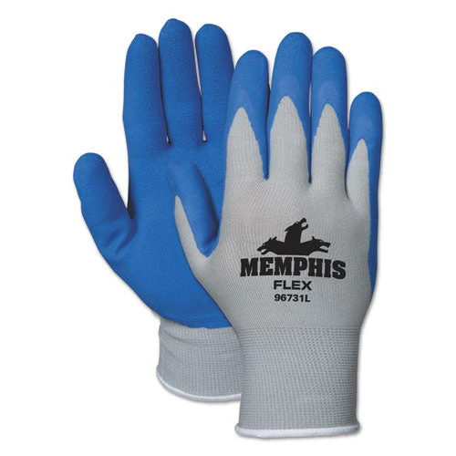 Memphis Flex Seamless Nylon Knit Gloves, X-large, Blue/gray, Dozen - Image 1