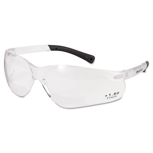 Bearkat Magnifier Safety Glasses, Clear Frame, Clear Lens - Image 1