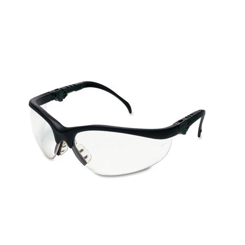 Klondike Plus Safety Glasses, Black Frame, Clear Lens - Image 1
