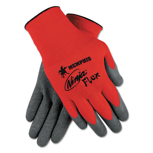 Ninja Flex Latex Coated Palm Gloves N9680l, Large, Red/gray, Dozen - Image 1