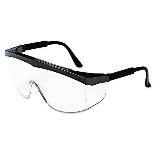 Stratos Safety Glasses, Black Frame, Clear Lens, 12/box - Image 1