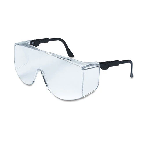 Tacoma Wraparound Safety Glasses, Black Frames, Clear Lenses - Image 1