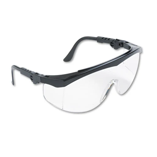 Tomahawk Wraparound Safety Glasses, Black Nylon Frame, Clear Lens, 12/box - Image 1