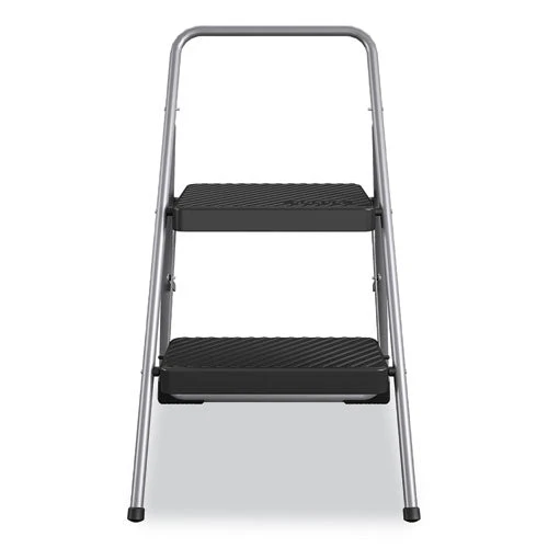 2-step Folding Steel Step Stool, 200 Lb Capacity, 28.13" Working Height, Cool Gray - Image 2