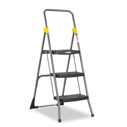 Commercial 3-step Folding Stool, 300 Lb Capacity, 20.5 X 32.63 X 52.13, Gray - Image 1