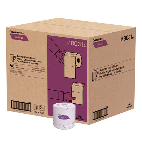 Select Standard Bath Tissue, 2-ply, White, 4 X 3.25, 420 Sheets/roll, 48 Rolls/carton - Image 1