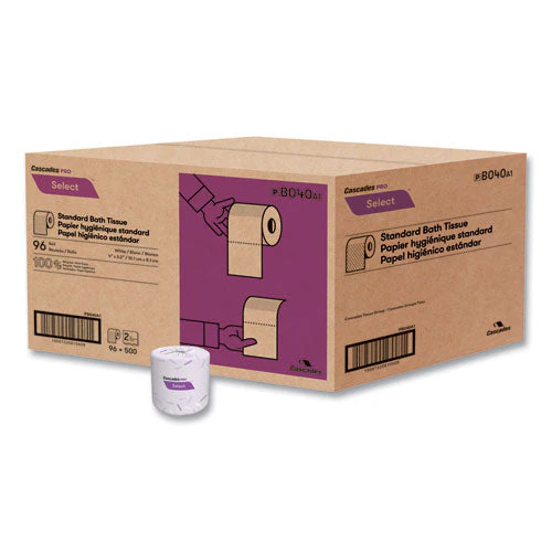 Select Standard Bath Tissue, 2-ply, White, 4 X 3.19, 500/roll, 96/carton - Image 2