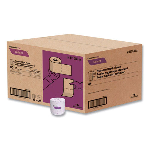 Select Standard Bath Tissue, 1-ply, White, 1,210/roll, 80 Rolls/carton - Image 2