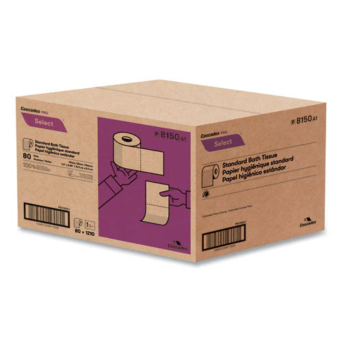 Select Standard Bath Tissue, 1-ply, White, 1,210/roll, 80 Rolls/carton - Image 3