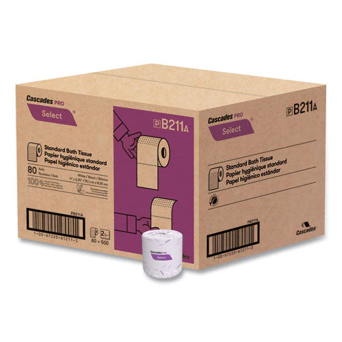 Select Standard Bath Tissue, 2-ply, White, 500 Sheets/roll, 80 Rolls/carton - Image 1