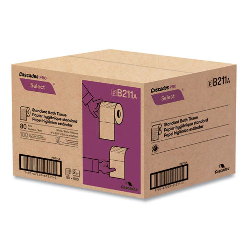 Select Standard Bath Tissue, 2-ply, White, 500 Sheets/roll, 80 Rolls/carton - Image 3