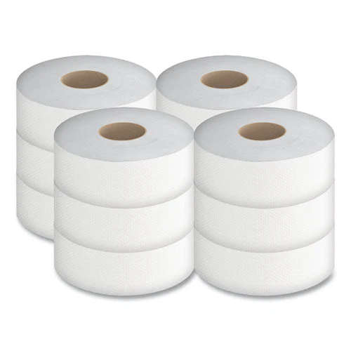 Select Jumbo Roll Jr. Tissue, 2-ply, White, 3.5" X 750 Ft, 12 Rolls/carton - Image 2