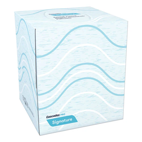 Signature Facial Tissue, 2-ply, White, Cube, 90 Sheets/box, 36 Boxes/carton - Image 1