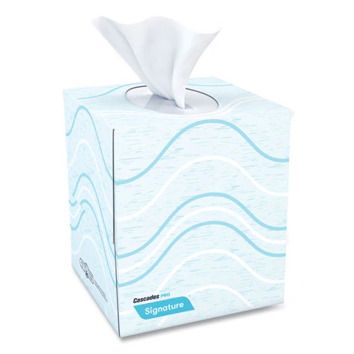 Signature Facial Tissue, 2-ply, White, Cube, 90 Sheets/box, 36 Boxes/carton - Image 2